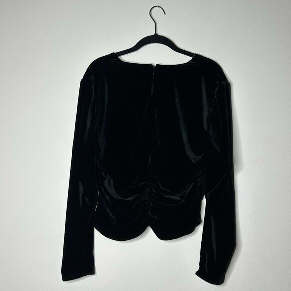 Veronica Beard Palona Top in Black Velvet Ruched V-neck Sz 10 NWT! - Picture 4 of 11